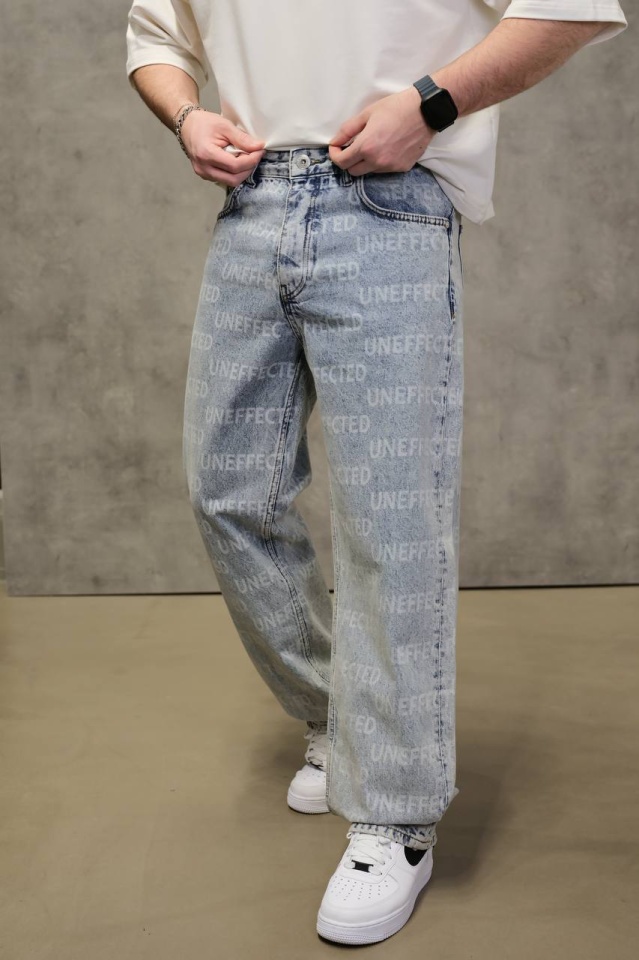 BLUGI BAGGY FIT LIGHT BLUE PRINT – STATEMENT STREET DENIM (MĂRIME: 36)