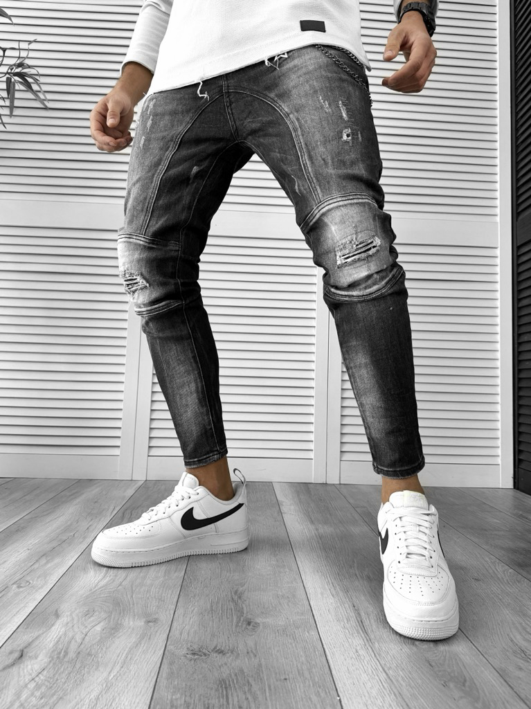 Blugi barbati conici negri 5797 F1