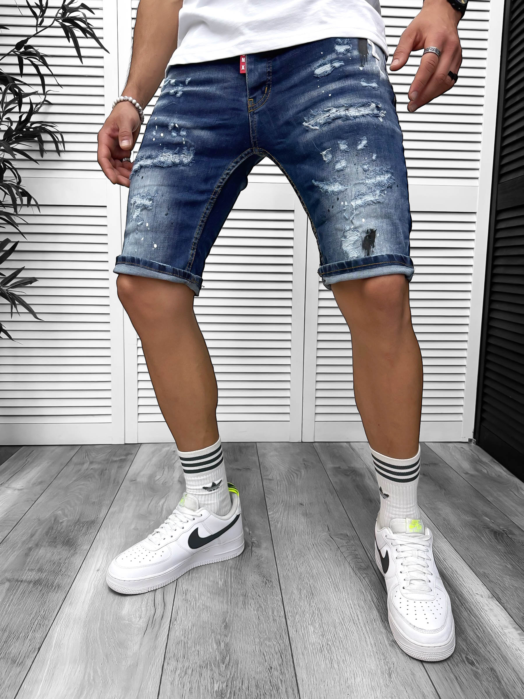 Blugi barbati scurti conici albastri 5714 D3-1.3