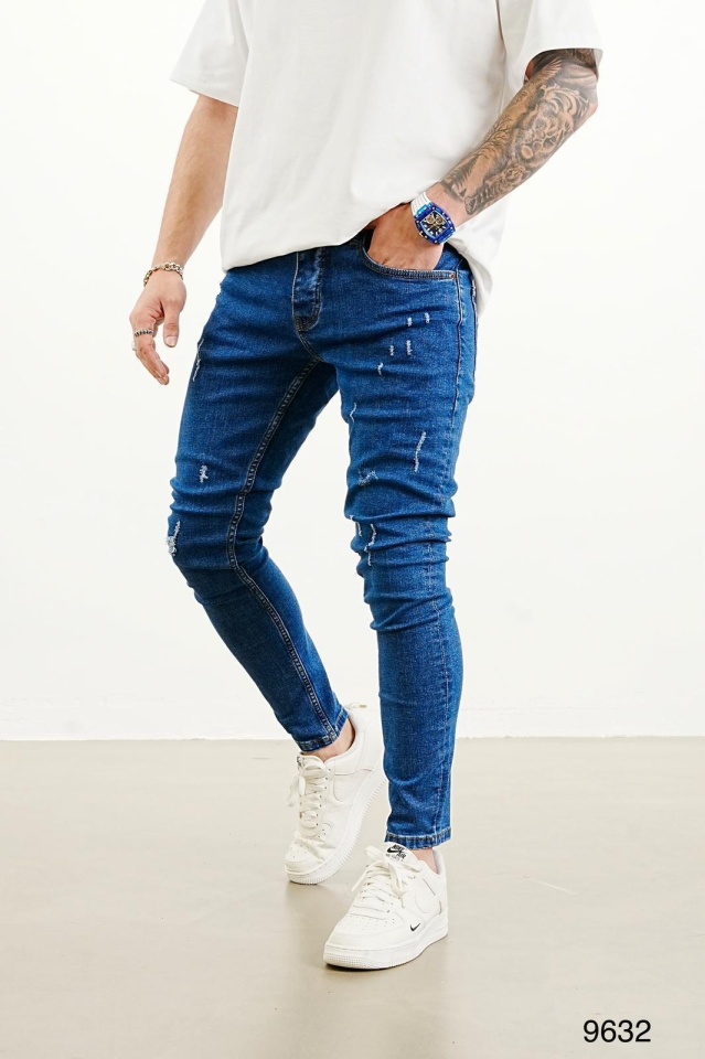 BLUGI BATAL SLIM FIT CLASIC ZGARIATI DARK-BLUE BGAS1143(9632) (MĂRIME: 34)