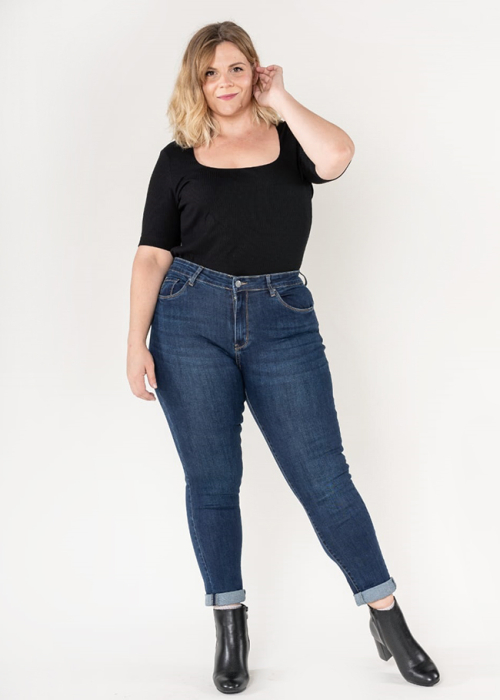 Blugi dama basic marimi mari Nina Carter albastri P608-9 M10