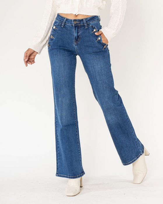 Blugi Dama Evazati Nina Carter Albastri P195-5 M8