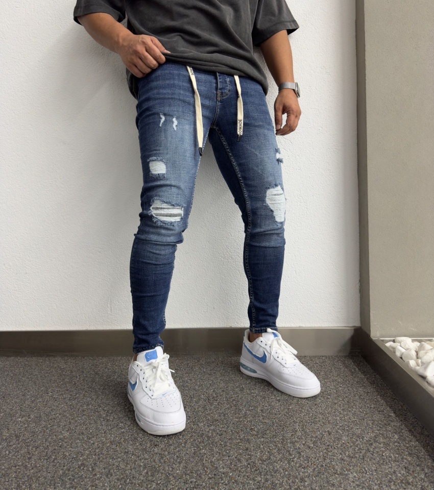 BLUGI SKINNY FIT PATCHES DARK-BLUE BGKM3(1112-3) (MĂRIME: 31)