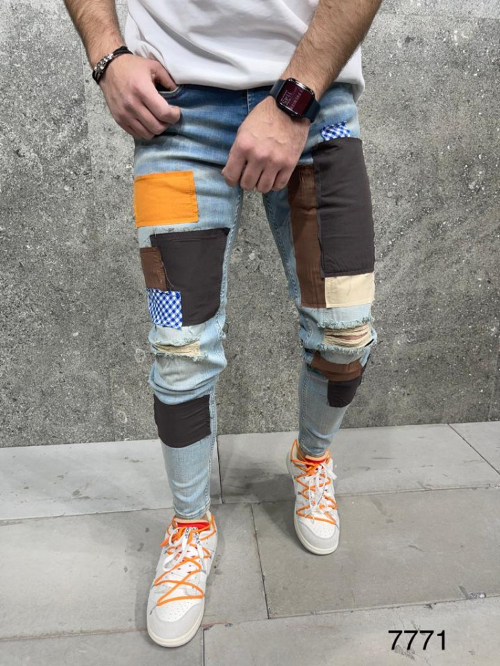 BLUGI SLIM COLORED PATCHES BLUE BGAS982(7771/K900) (MĂRIME: 33)