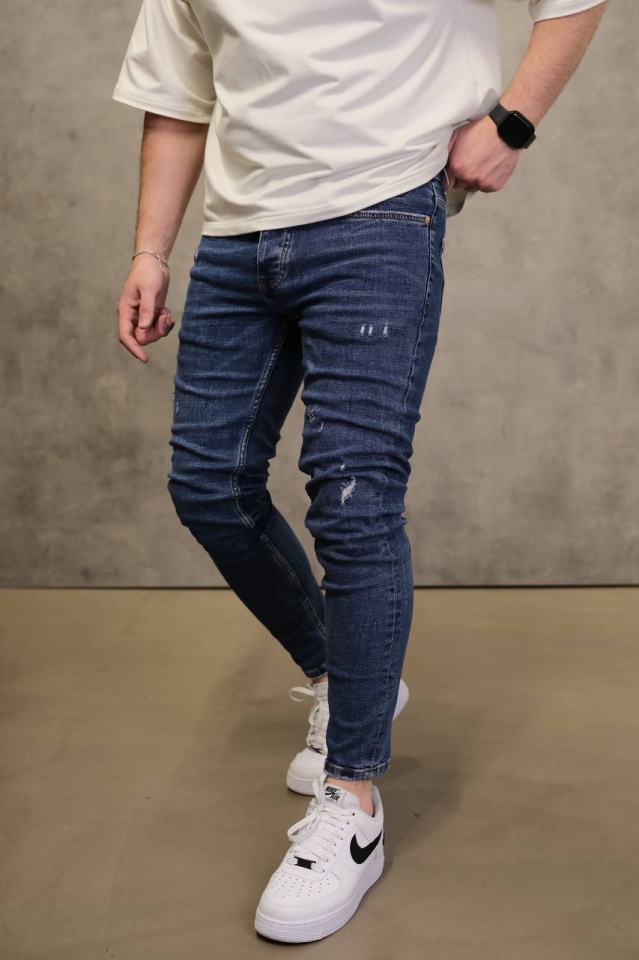BLUGI SLIM FIT BLUE DESTROYED – STREET STYLE DENIM (MĂRIME: 40)