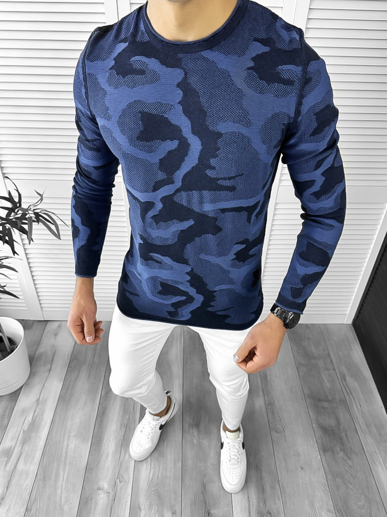 Bluza barbati bleumarin slim fit T3705 P18-2.2