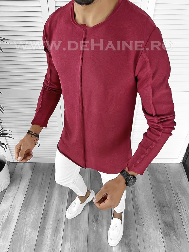 Bluza barbati grena slim fit T3654 X31-3