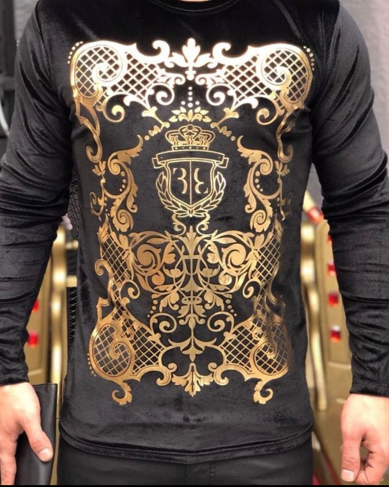 Bluza barbati neagra cu imprimeu B6793 O5-2.1