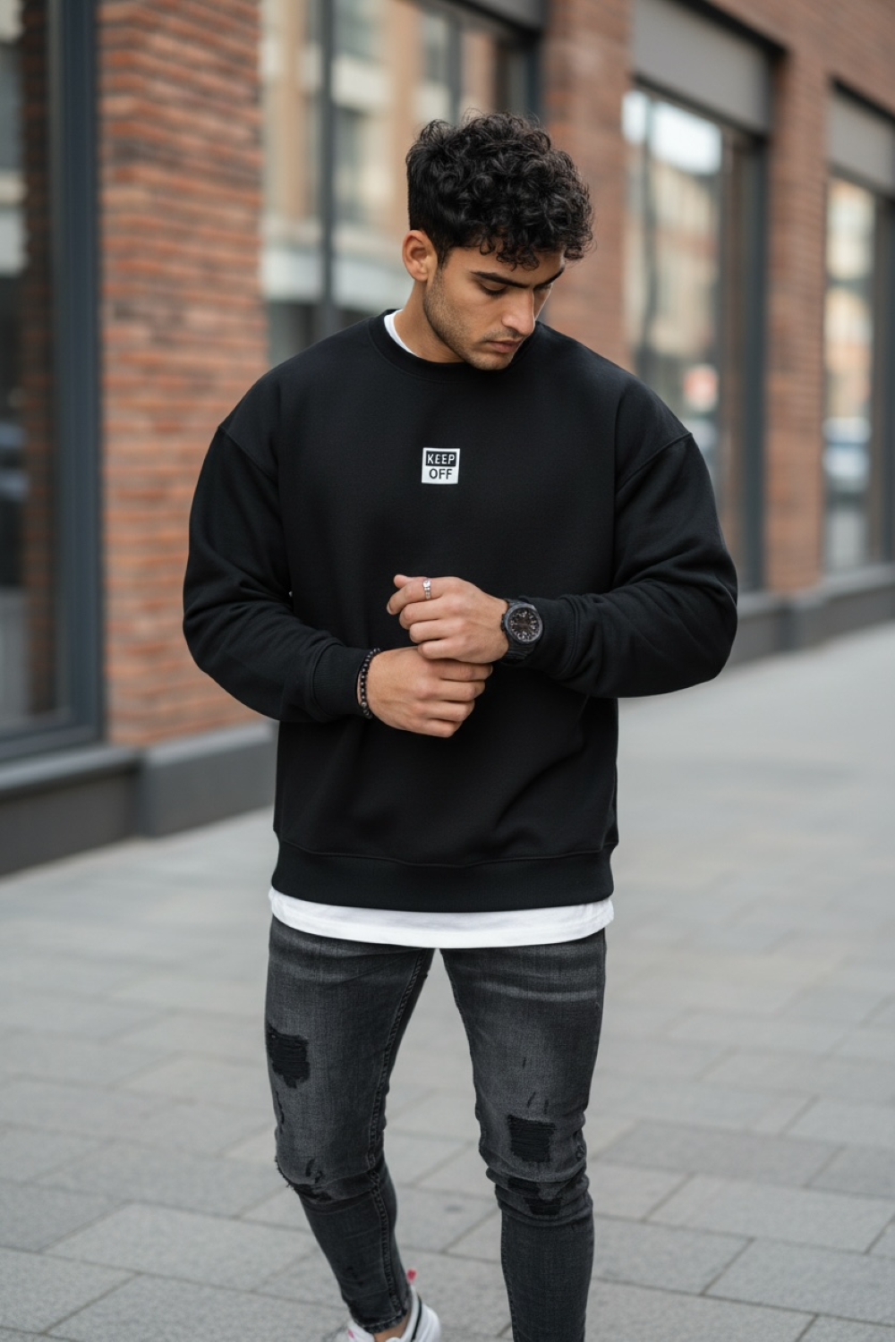 Bluza barbati neagra slim fit 71412 23-2