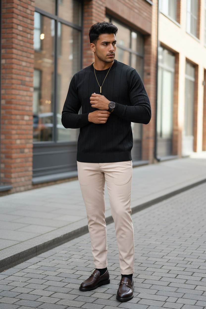 Bluza barbati neagra slim fit S129 D2-5.2