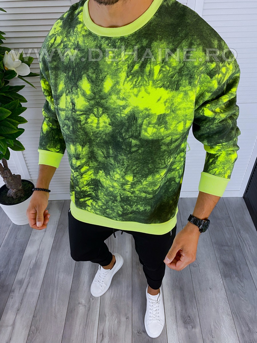 Bluza barbati oversize imprimeu verde K361 V3-3