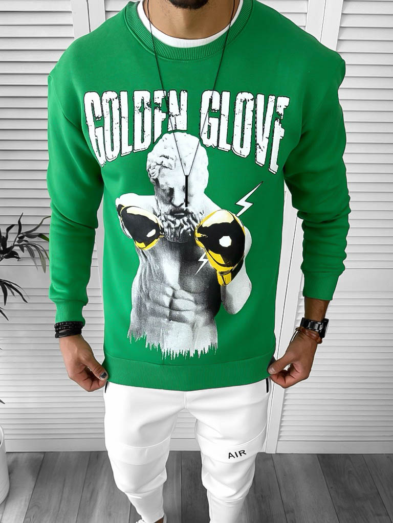 Bluza barbati verde slim fit K409 16-1