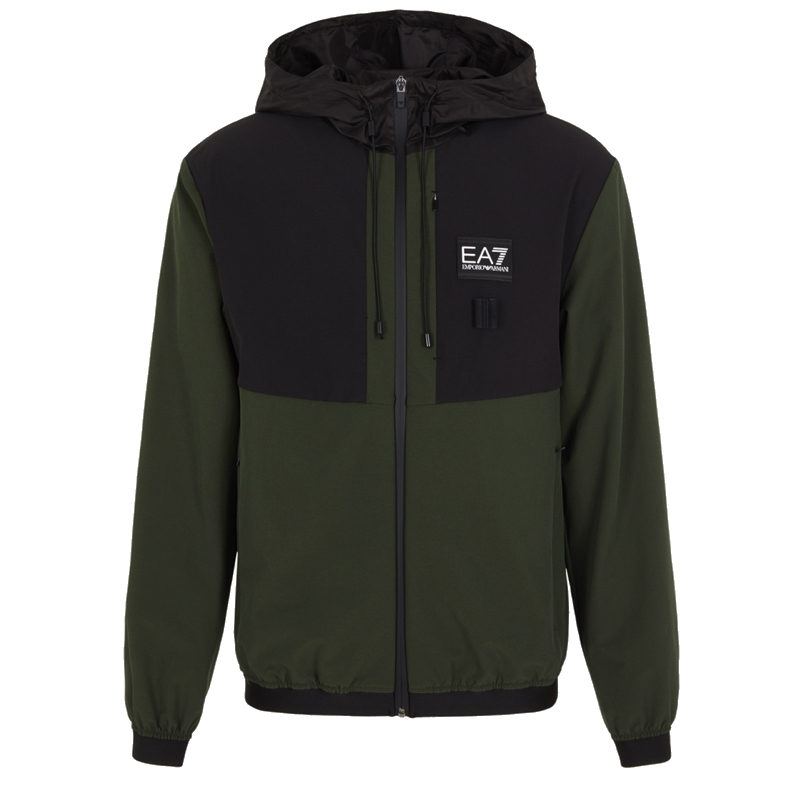 Bluza cu Fermoar EA7 M hoodie full zip nylon - poza 1