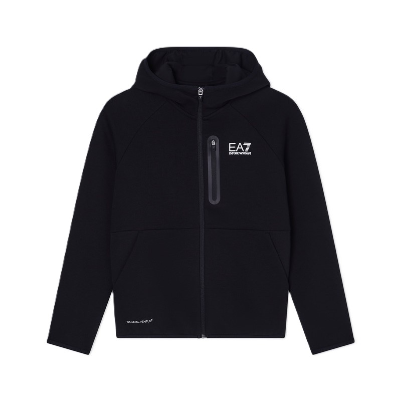 Bluza cu fermoar EA7 NATURAL VENTUS7 BOY HOODIE FZ COPL