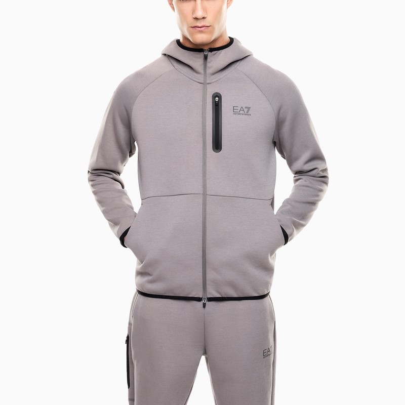 Bluza cu fermoar EA7 NATURAL VENTUS7 M HOODIE FZ - poza 1