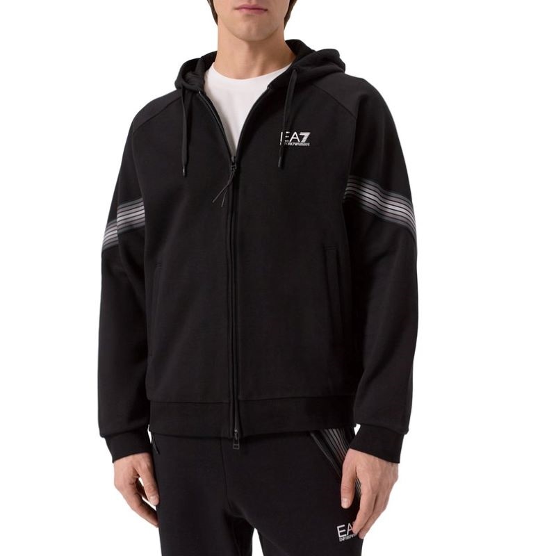 Bluza cu fermoar EA7 TRAIN 7 LINES M HOODIE FZ TAPE - poza 1