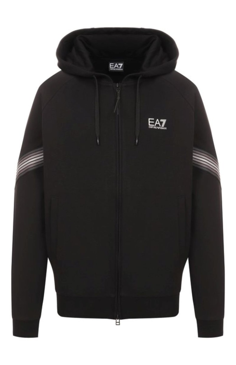 Bluza cu fermoar EA7 TRAIN 7 LINES M HOODIE FZ TAPE - poza 3