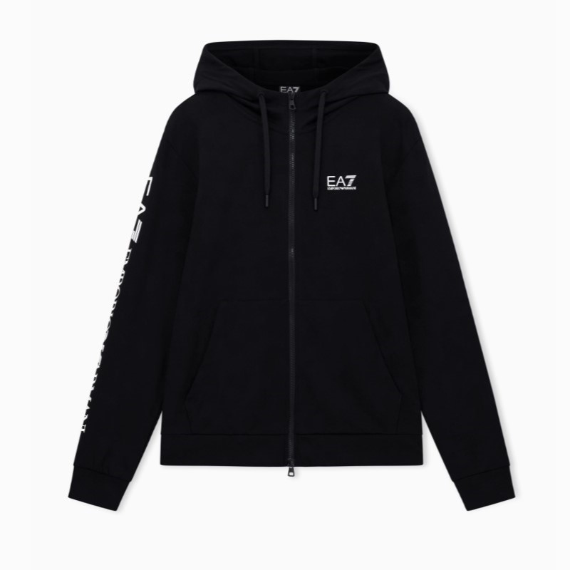 Bluza cu fermoar EA7 TRAIN LOGO SERIES M HOODIE FZ EXTENDED LOGO COFT CC - poza 1