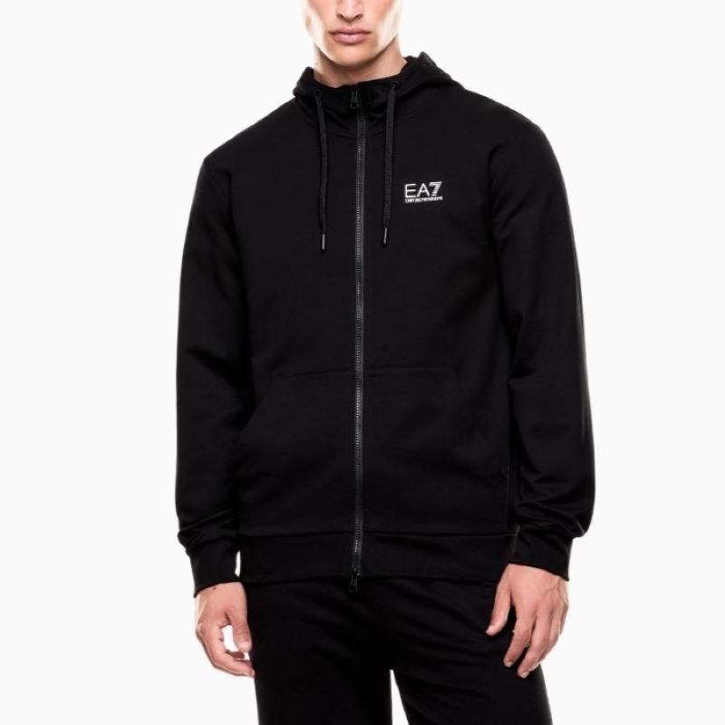 Bluza cu fermoar EA7 TRAIN LOGO SERIES M HOODIE FZ EXTENDED LOGO COFT CC - poza 2
