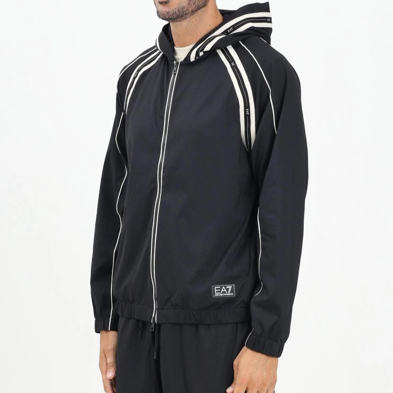 Bluza cu fermoar EA7 TRAIN LOGO SERIES M TAPE HOODIE FZ PA - poza 1