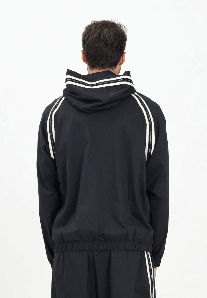 Bluza cu fermoar EA7 TRAIN LOGO SERIES M TAPE HOODIE FZ PA - poza 2
