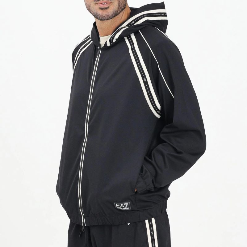 Bluza cu fermoar EA7 TRAIN LOGO SERIES M TAPE HOODIE FZ PA - poza 3