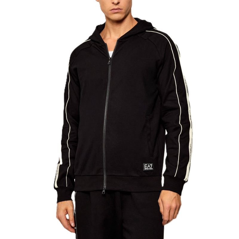 Bluza cu fermoar EA7 TRAIN LOGO SERIES M TAPE HOODIE FZ - poza 1