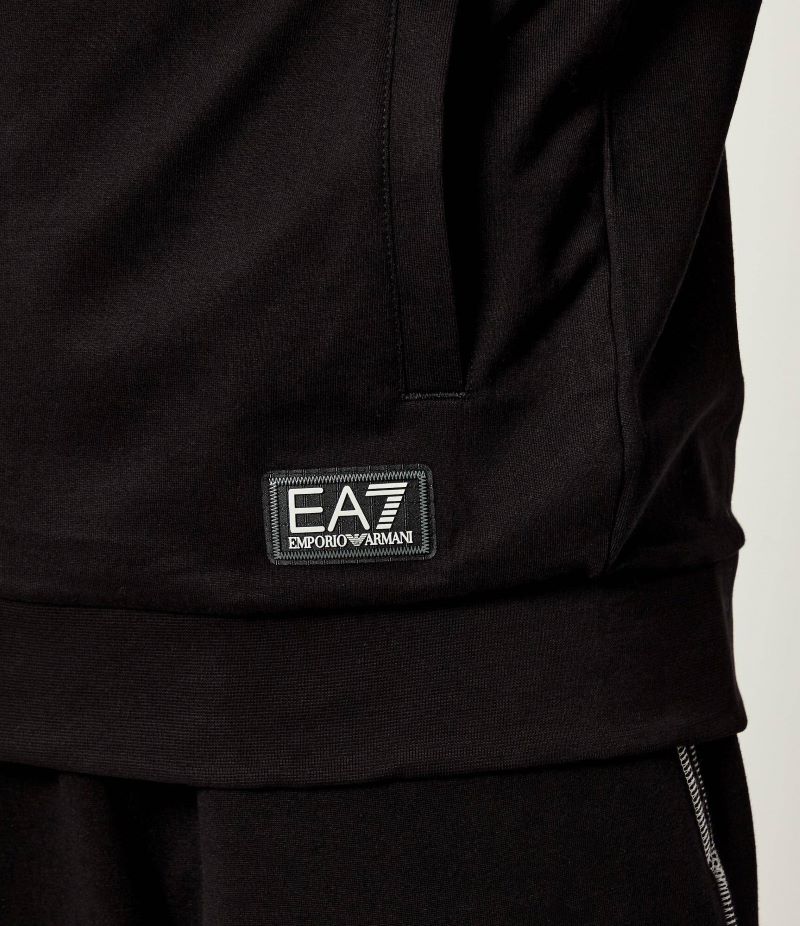 Bluza cu fermoar EA7 TRAIN LOGO SERIES M TAPE HOODIE FZ - poza 3