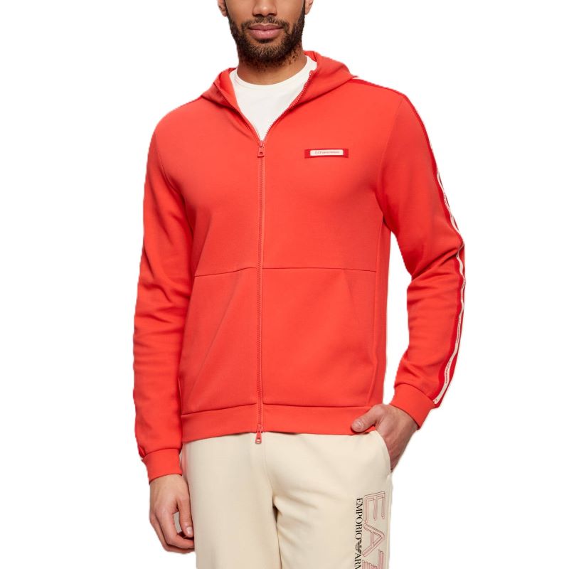 Bluza cu fermoar EA7 TRAIN LOGO SERIES MAN HOODIE FZ CO PL TAPE - poza 1