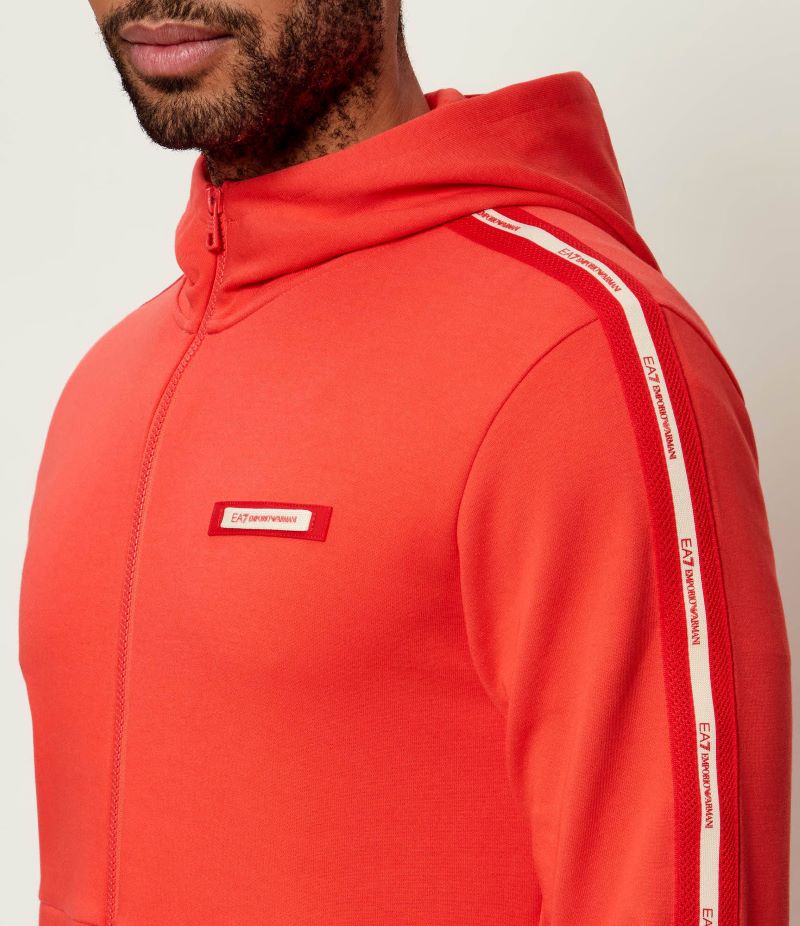 Bluza cu fermoar EA7 TRAIN LOGO SERIES MAN HOODIE FZ CO PL TAPE - poza 3