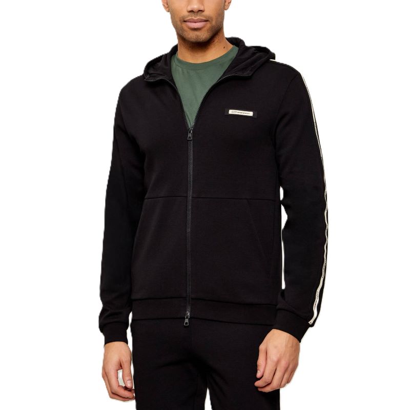 Bluza cu fermoar EA7 TRAIN LOGO SERIES MAN HOODIE FZ CO PL TAPE