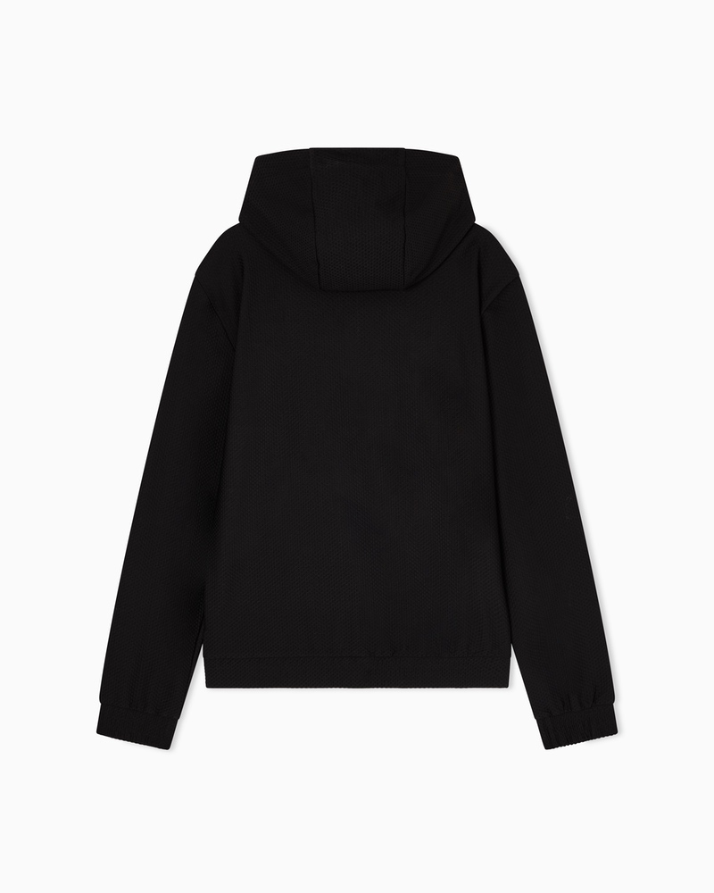 Bluza cu fermoar EA7 TRAIN PREMIUM LABEL M HOODIE FZ KNITTED JACQUARD - poza 4