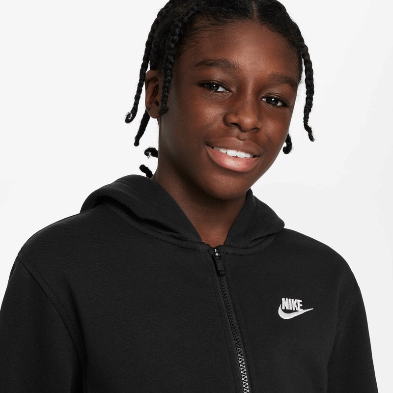 Bluza cu fermoar Nike K NSW CLUB FLC HD FZ LS LBR - poza 4