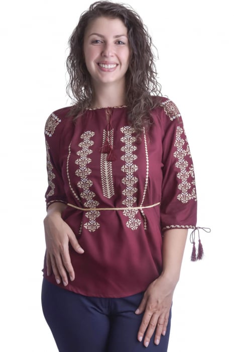 Bluza visinie cu motiv geometric auriu Melissa 03
