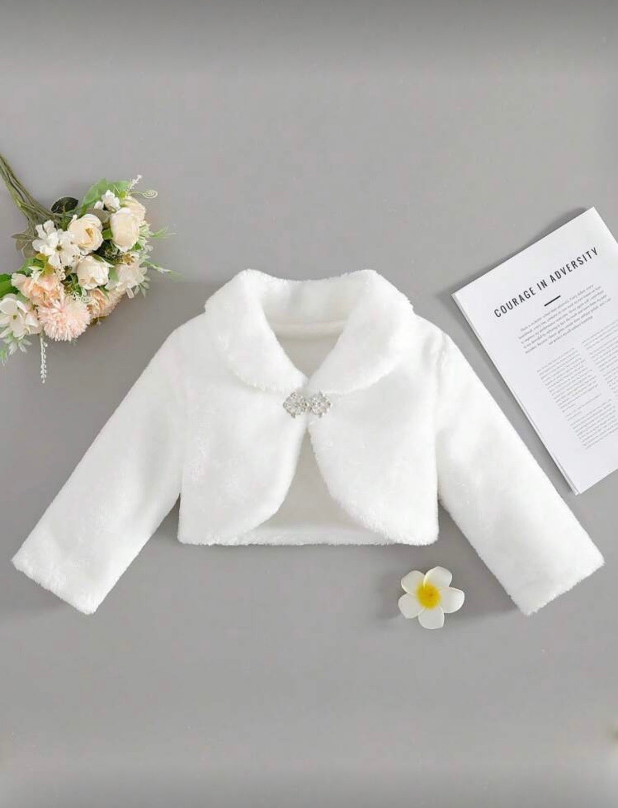 Bolero roz elegant din blanita ecologica pentru fete - Blanca