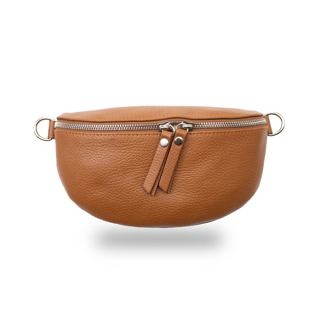Borsetă damă din piele naturala maro Waist Glam