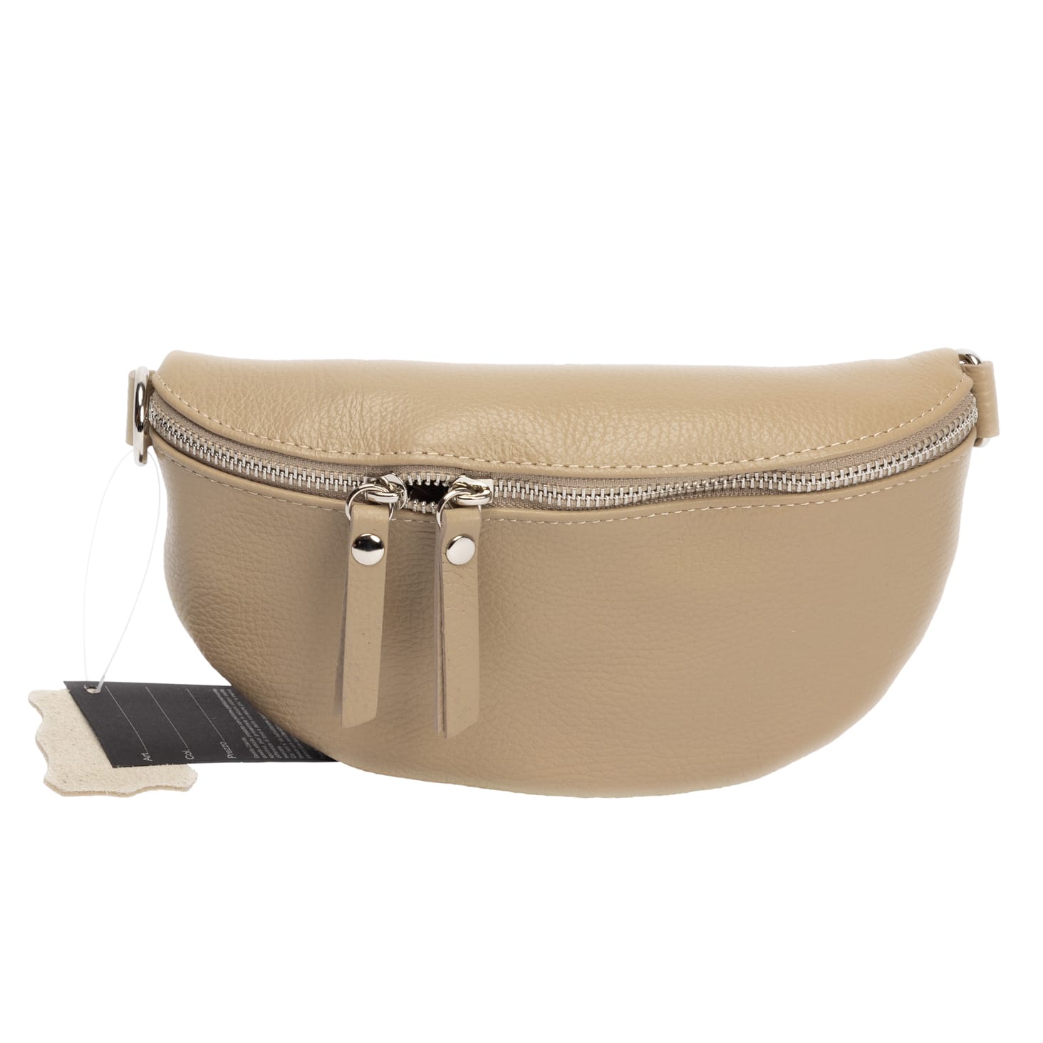 Borsetă damă din piele naturala taupe Waist Glam