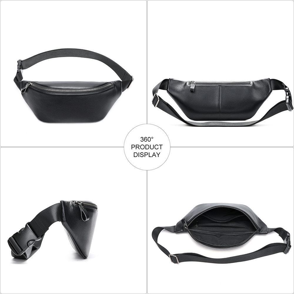 Borseta pentru barbati, Anderin GT3799, piele naturala, model negru - poza 4