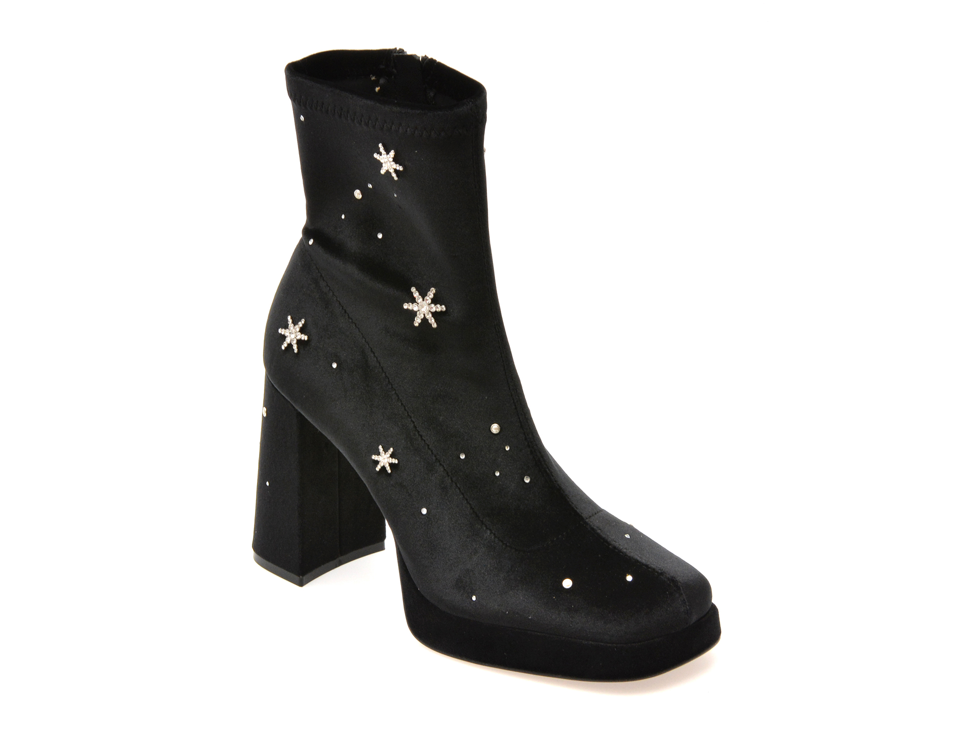 Botine ALDO negre, STARRIE 001, din material textil