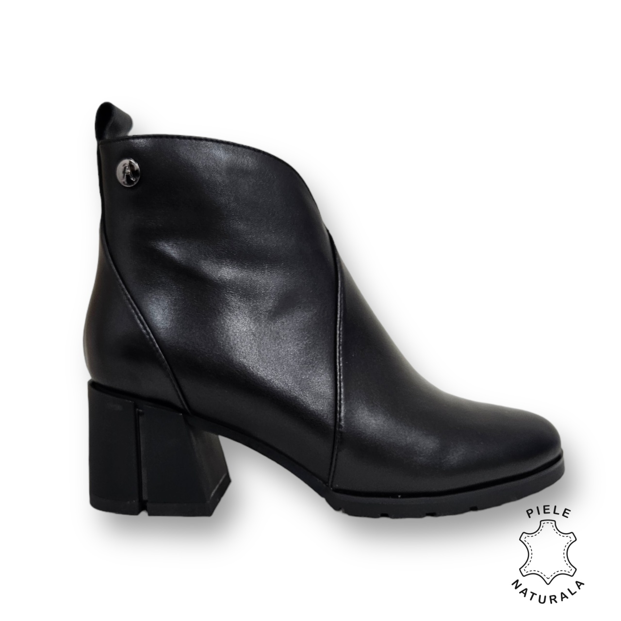 Botine DAMA din PIELE Naturala CRL0936 CULOARE: Negru