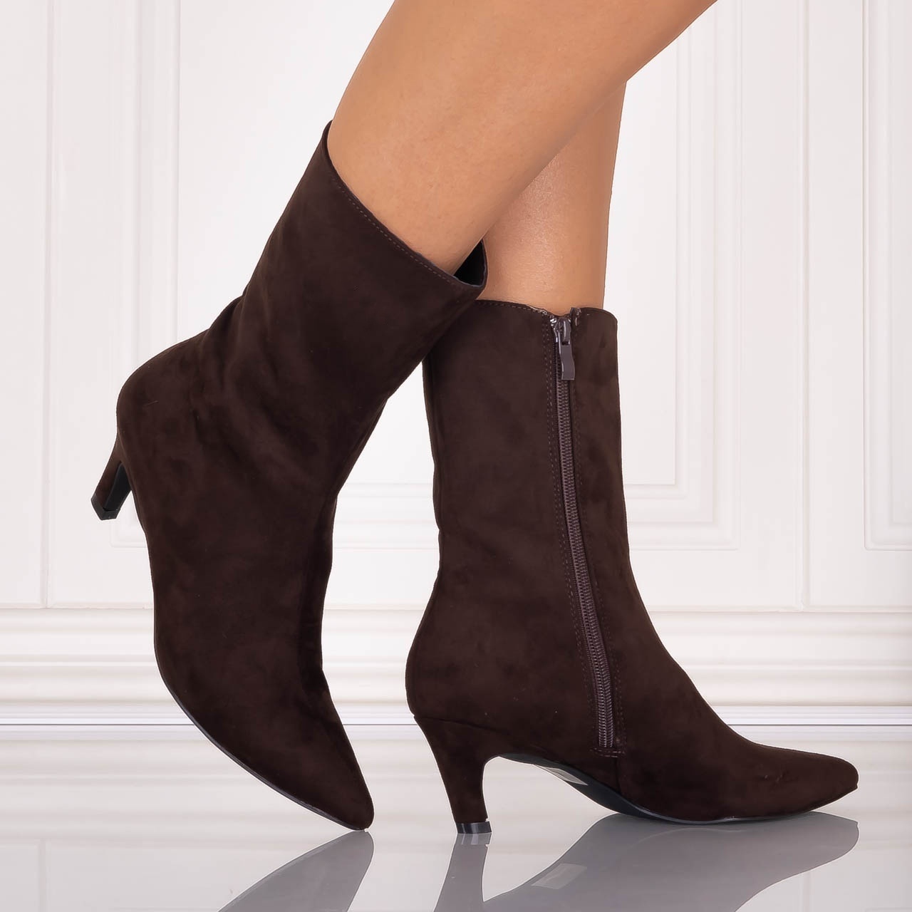 Botine dama Maro din Piele Ecologica Intoarsa Loretta - poza 3