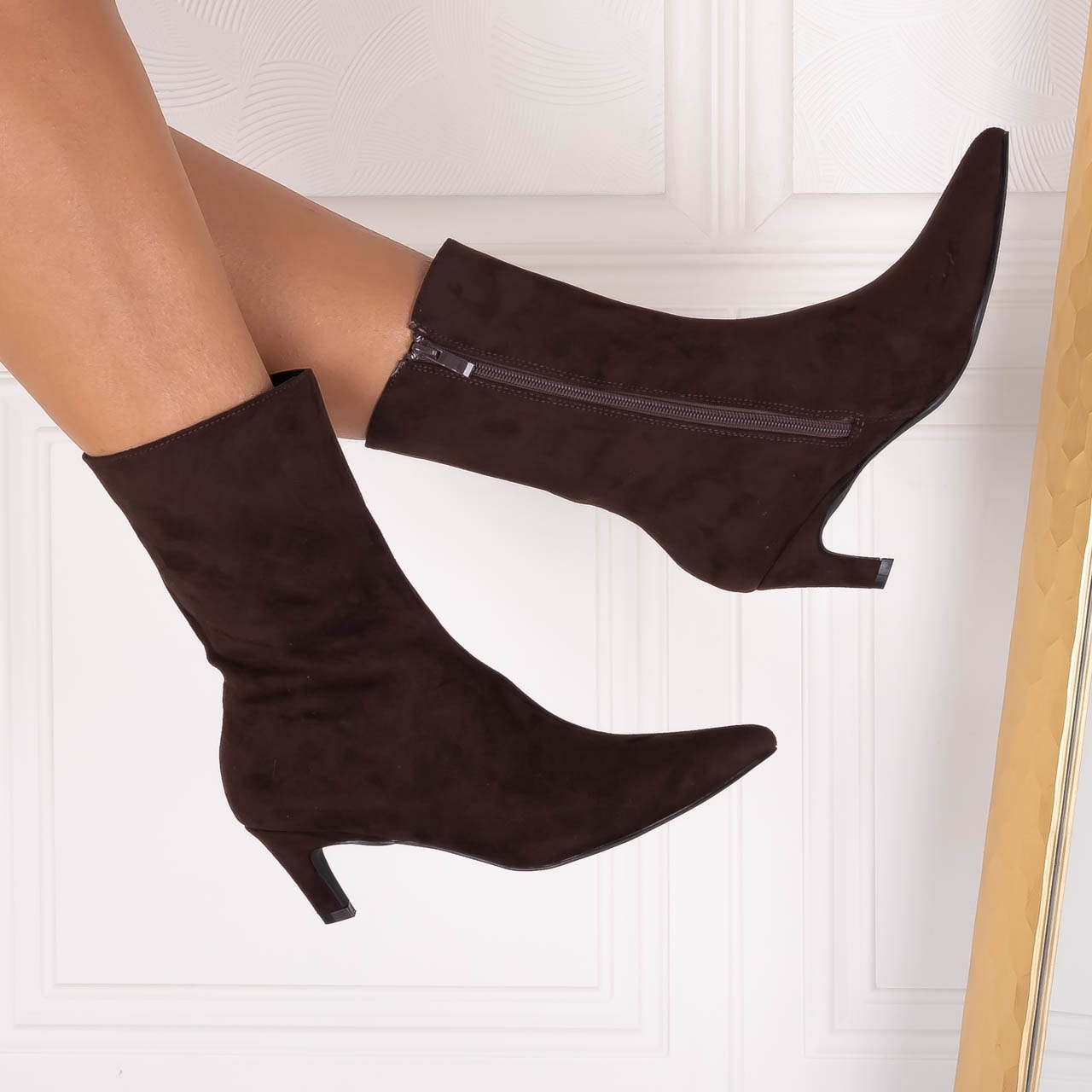 Botine dama Maro din Piele Ecologica Intoarsa Loretta - poza 4