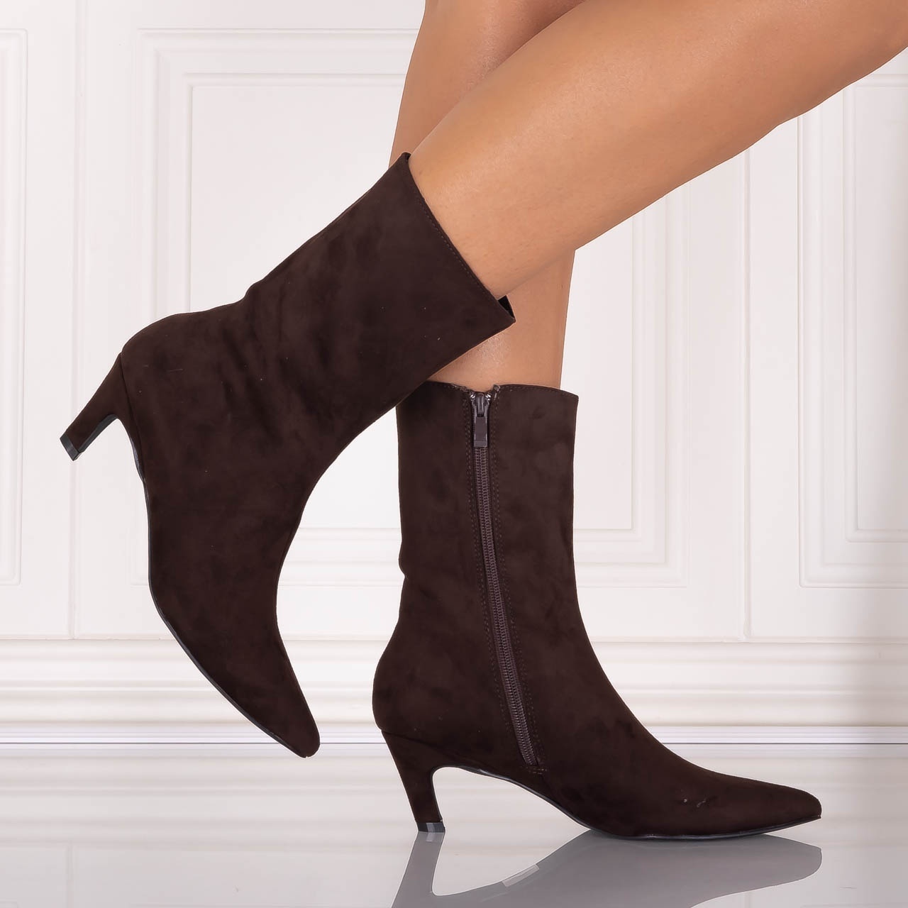 Botine dama Maro din Piele Ecologica Intoarsa Loretta - poza 5