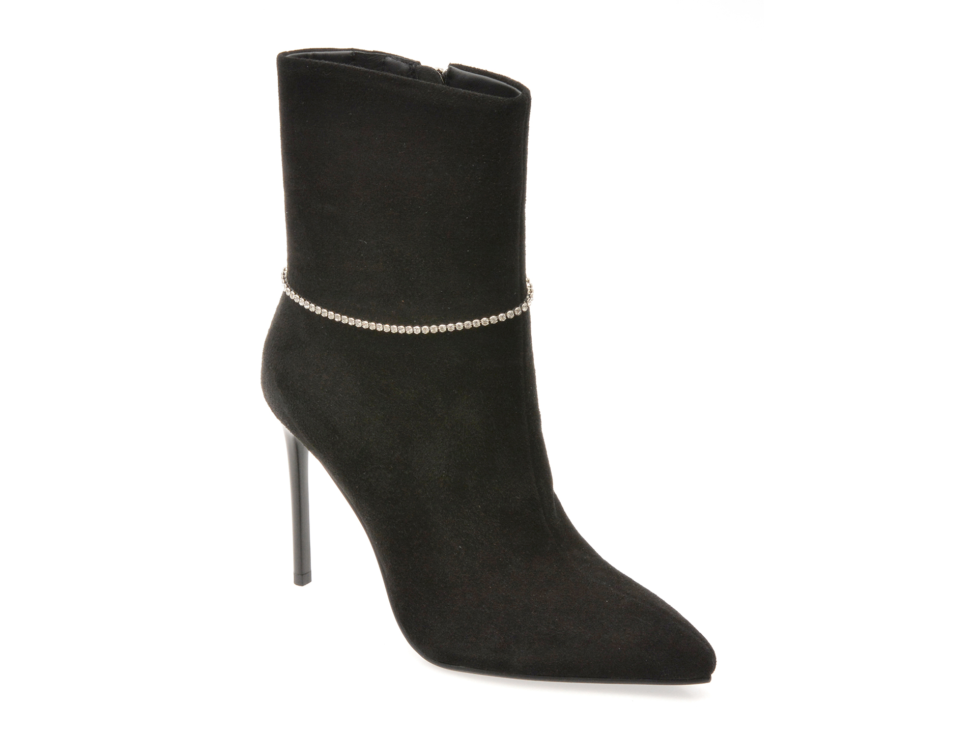 Botine elegante ALDO negre, 2231, din piele intoarsa