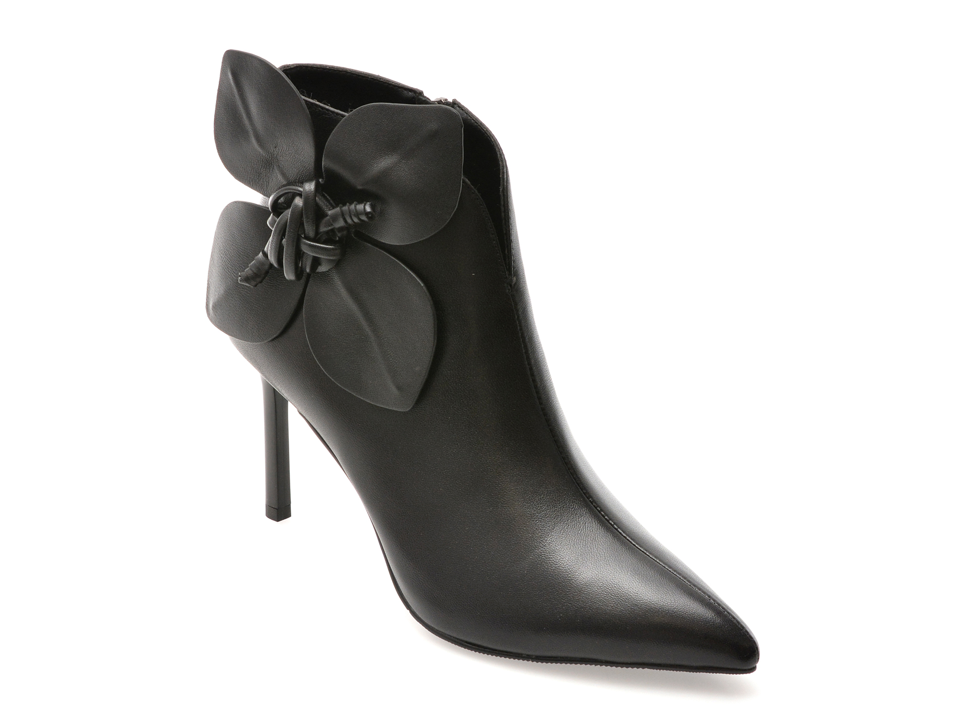 Botine elegante EPICA negre, 4B434, din piele naturala