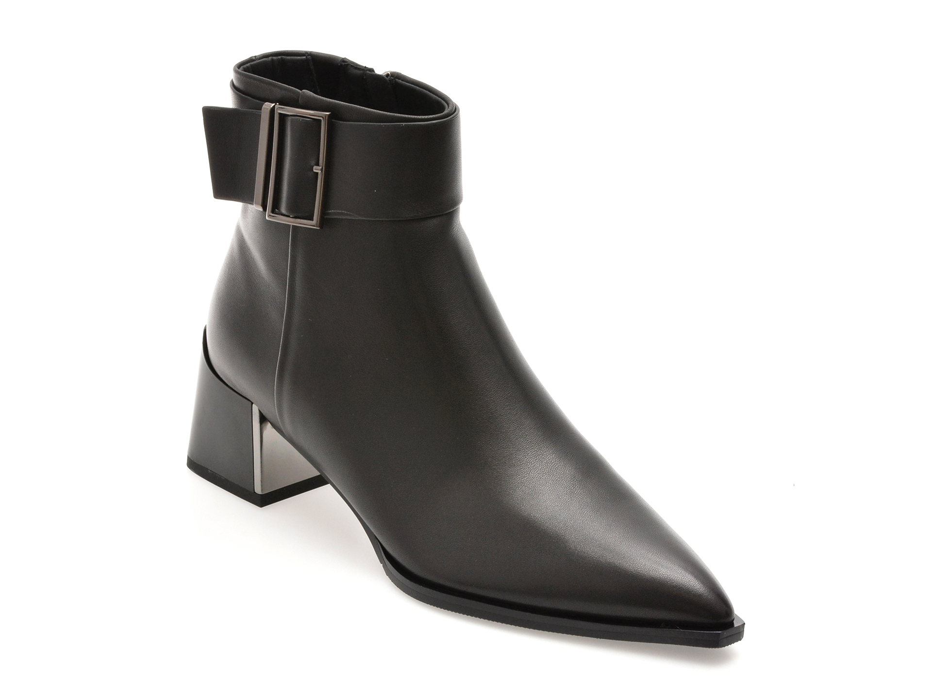 Botine elegante EPICA negre, 5C410, din piele naturala