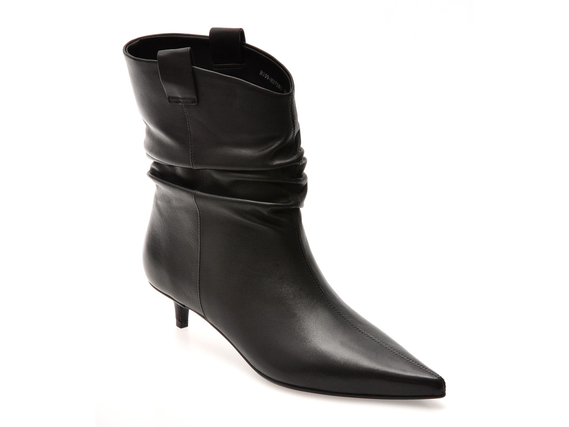 Botine elegante EPICA PREMIUM negre, H375R1, din piele naturala
