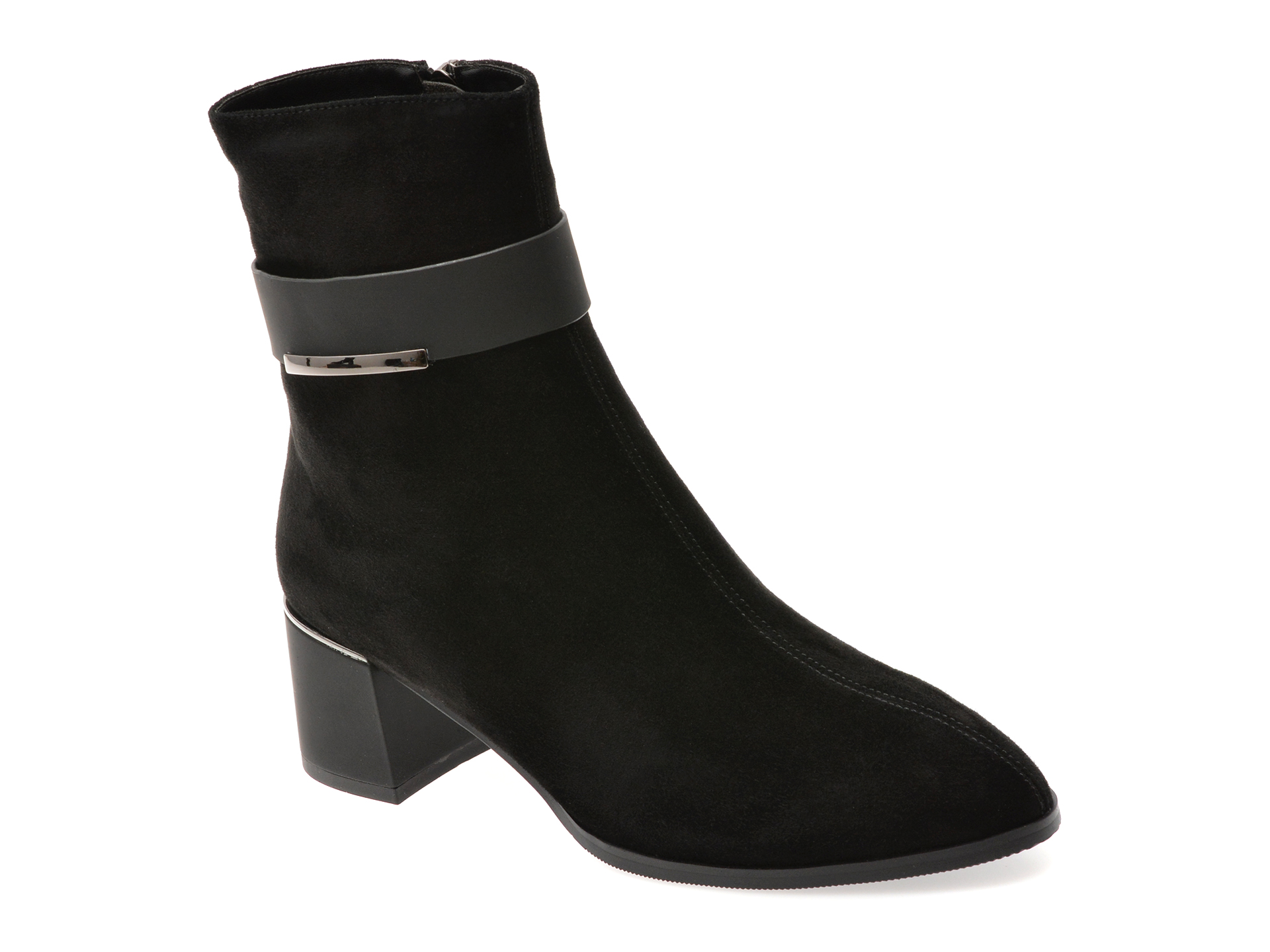 Botine EPICA negre, JM691, din piele intoarsa