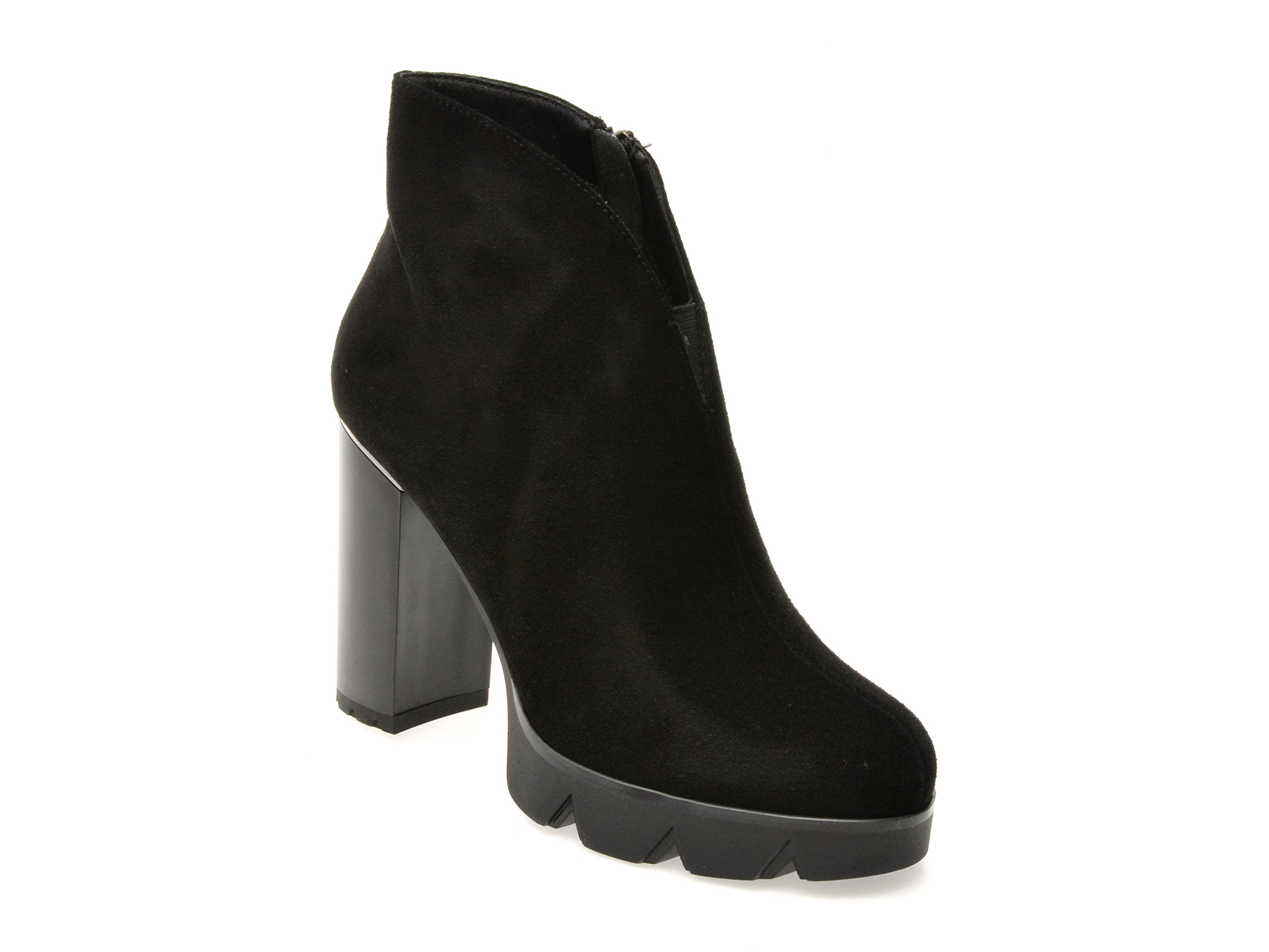 Botine EPICA negre, X2475, din piele intoarsa