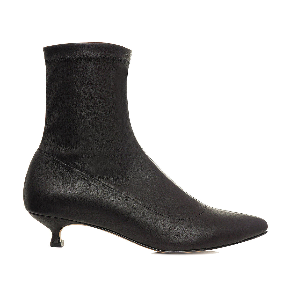 Botine Mia din Piele Elastica, Negre - 36 / 4 cm